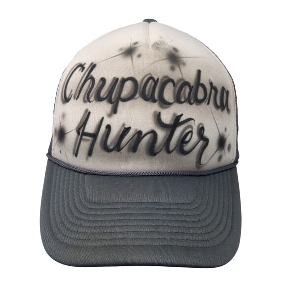 Chupacabra Hunter Snapback Trucker Hat Gray One Size Mesh Back Decky - Picture 1 of 9